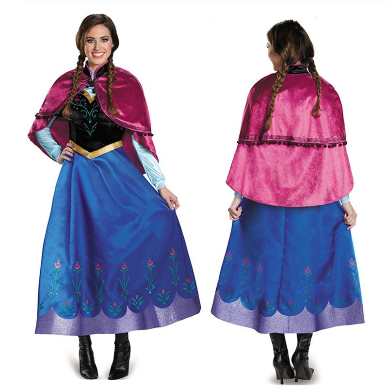 S-4XL Halloween Costume Frozen Cosplay Adult Anna Dress eprolo