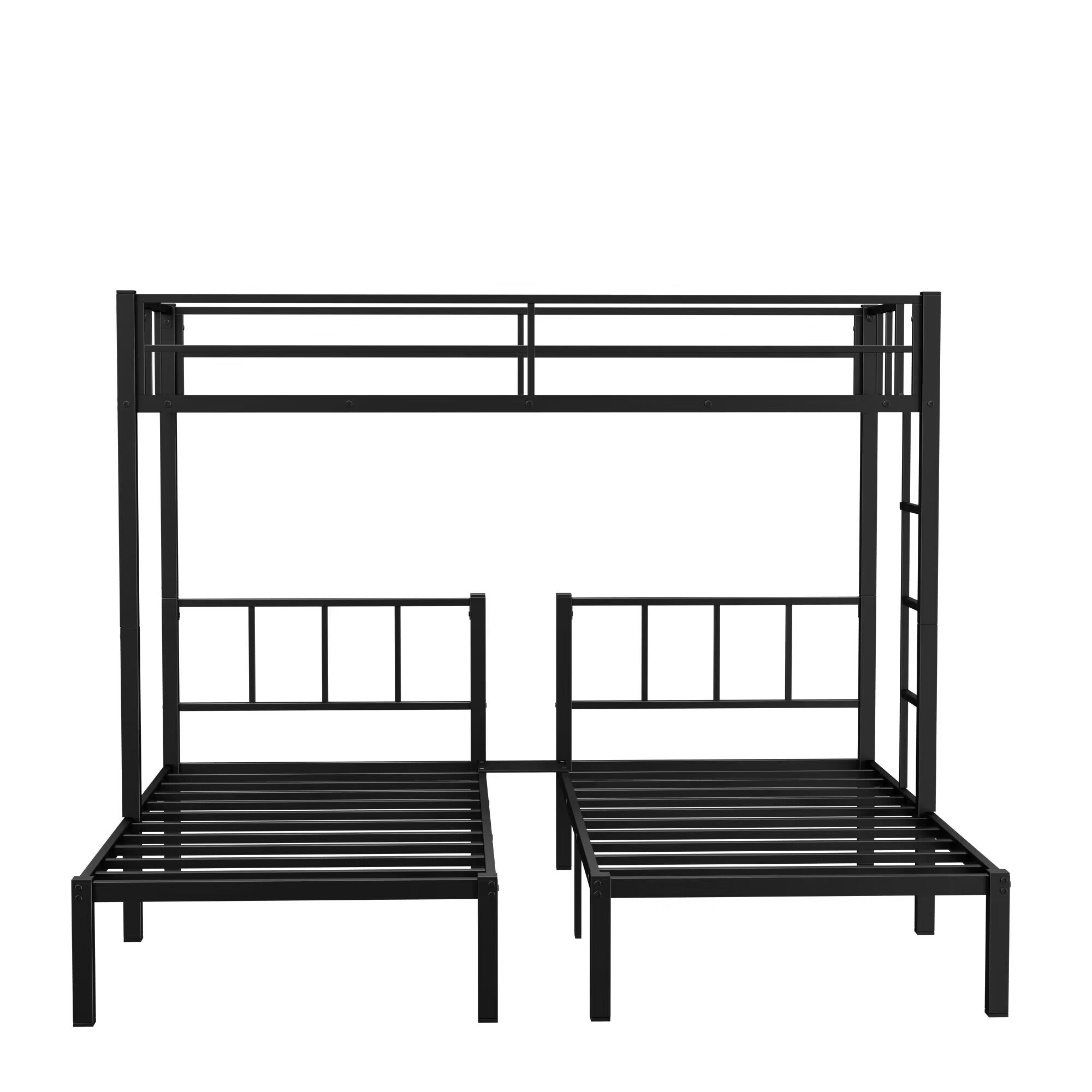 Twin over Twin & Twin Bunk Beds for 3, Twin XL over Twin & Twin Bunk Bed Metal Triple Bunk Bed, Black eprolo