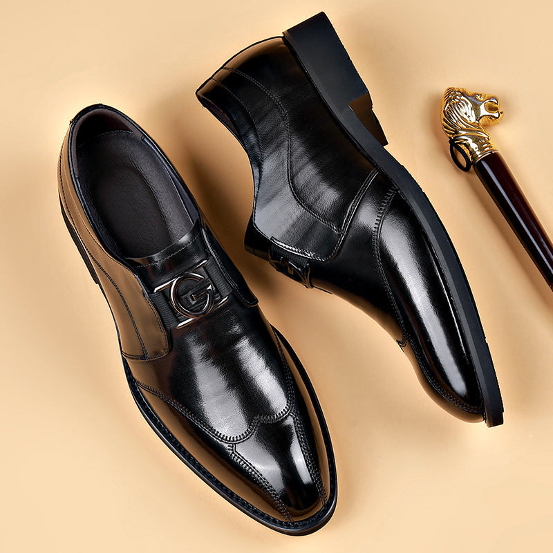 Men's pointed leather shoes, business casual shoes, men's shoes, versatile, breathable, wedding shoes, lazy shoes eprolo