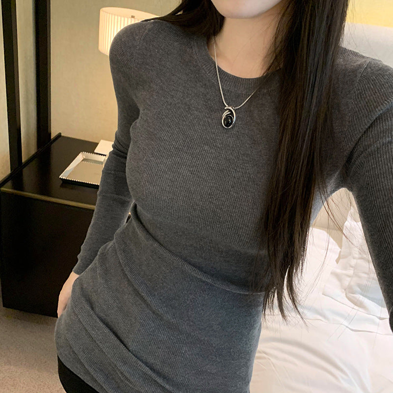 Women's Lightweight Knit Top | Round Neck Long Sleeve Pullover - Whispering Desires Shoppe