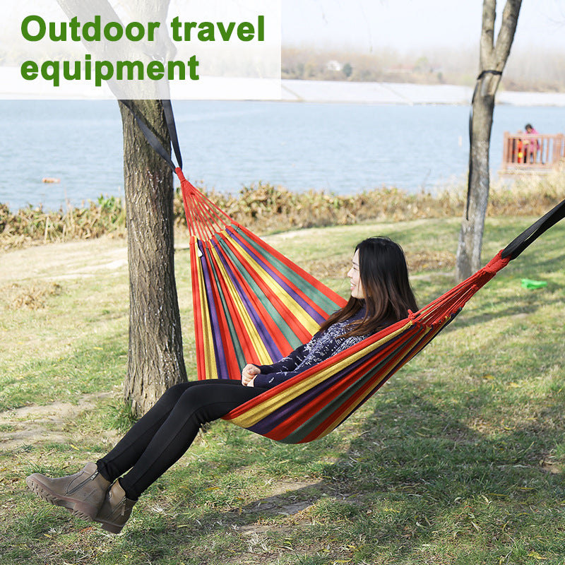 280*80cm  Camping Portable Outdoor Hammock Folding Single Hanging Canvas Hammock eprolo