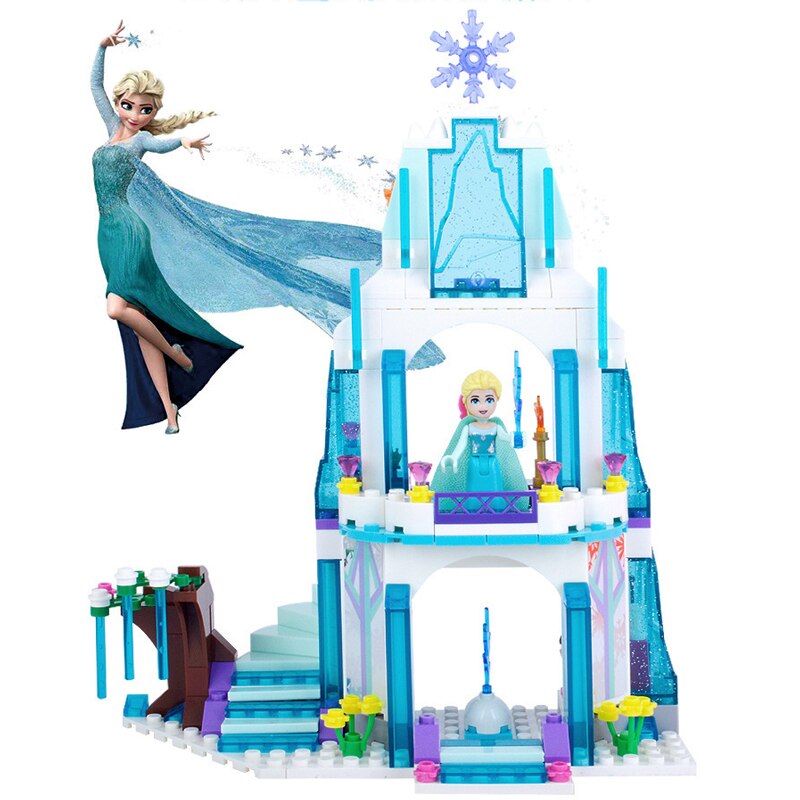 Frozen Snow World Series The Elsa`s Magical Ice Castle Set girls Building Blocks Bricks Toys Girl friend compatible 41148 eprolo