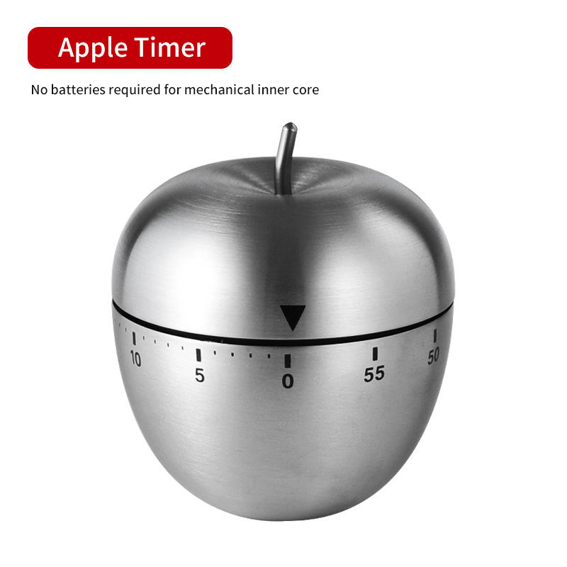 Creative Stainless Steel Kitchen Timer Egg Apple Timer Mechanical Reminder Countdown Kitchen Gadget eprolo