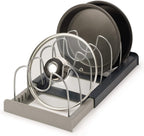 Kitchen Supplies Storage Rack Tabletop Telescopic Pot Cover Rack Kitchen Utensils Storage Rack Drainage Tray Telescopic Drawer Organizer eprolo