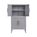 Grey metal kitchen storage cabinet, kitchen pantry storage cabinet with door and shelf, adjustable leveling feet eprolo