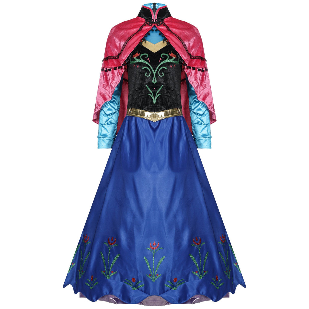 S-4XL Halloween Costume Frozen Cosplay Adult Anna Dress eprolo