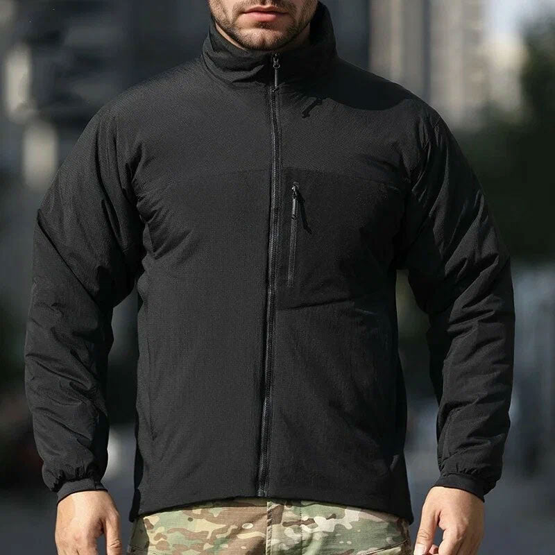 Men's Winter Warm Padded Jacket, Lightweight Hooded Tactical Parka, Outdoor Waterproof Windproof Cold-Weather Hiking Jacket. eprolo