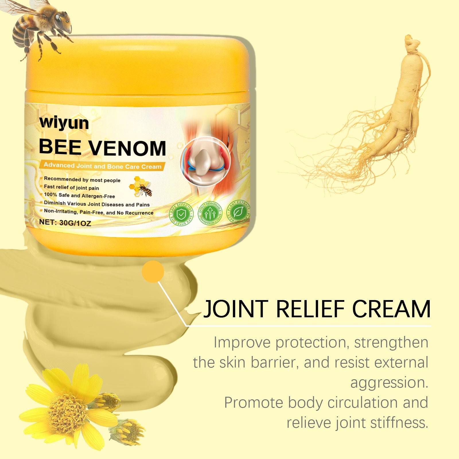 Wiyun Body Joint Repair Cream, Wrist And Knee Massage Daily Treatment Gently Nourishes The Body Skin eprolo