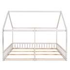 Twin Size House Platform Beds Two Shared Beds  White eprolo