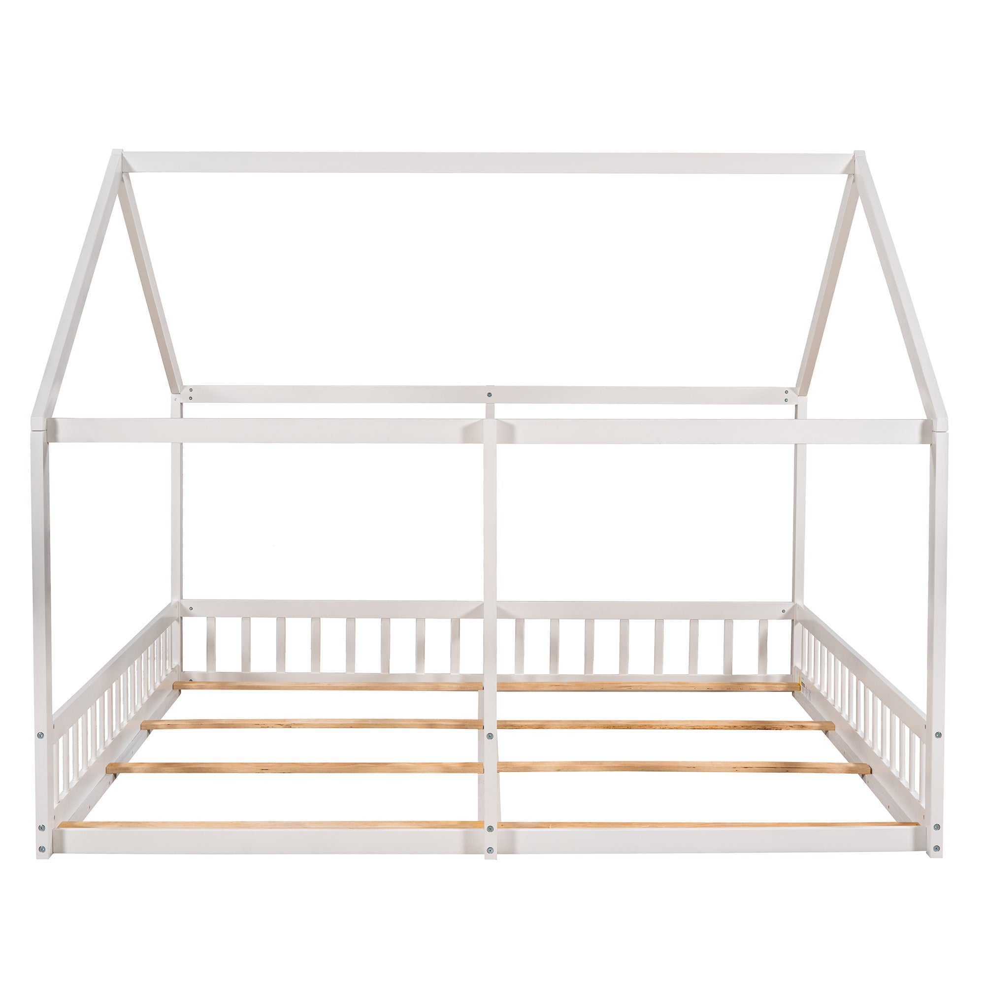 Twin Size House Platform Beds Two Shared Beds  White eprolo
