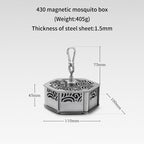 Outdoor Magnetic Mosquito Incense Box Camping Portable Stainless Steel Windproof Hollow Multi functional Mosquito Incense Plate eprolo