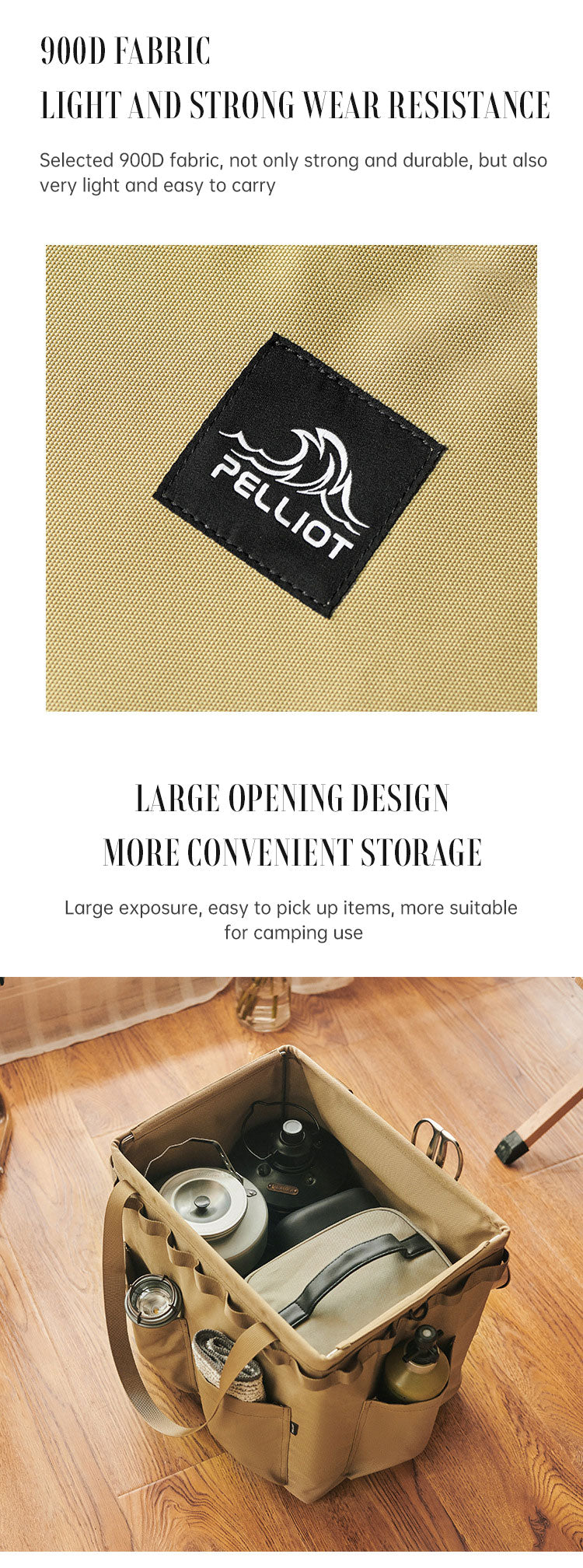 Outdoor Camping Portable Folding Storage Bag Equipment Tent Camping Cutlery Square Organizer Box eprolo