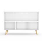 Kids bookcase with Collapsible Fabric Drawers Children's Book Display Toy Storage Cabinet Organizer White/Blue eprolo