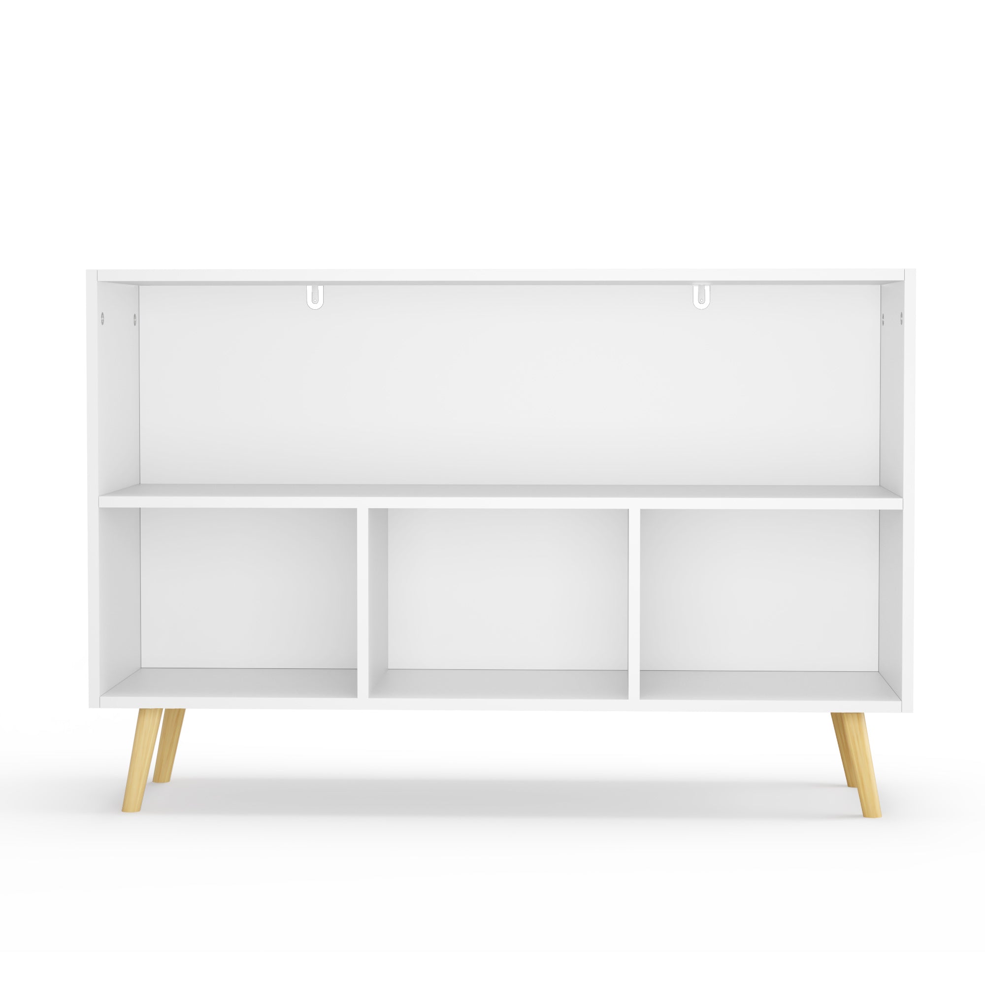 Kids bookcase with Collapsible Fabric Drawers Children's Book Display Toy Storage Cabinet Organizer White/Blue eprolo