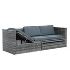 Patio Furniture, Outdoor Furniture, Seasonal PE Wicker Furniture,5 Set Wicker Furniture With Plywood Coffee Table eprolo