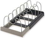 Kitchen Supplies Storage Rack Tabletop Telescopic Pot Cover Rack Kitchen Utensils Storage Rack Drainage Tray Telescopic Drawer Organizer eprolo