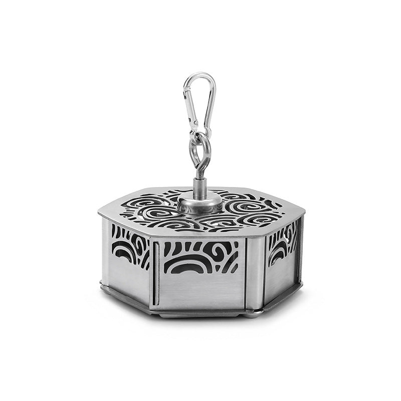 Outdoor Magnetic Mosquito Incense Box Camping Portable Stainless Steel Windproof Hollow Multi functional Mosquito Incense Plate eprolo