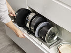 Kitchen Supplies Storage Rack Tabletop Telescopic Pot Cover Rack Kitchen Utensils Storage Rack Drainage Tray Telescopic Drawer Organizer eprolo