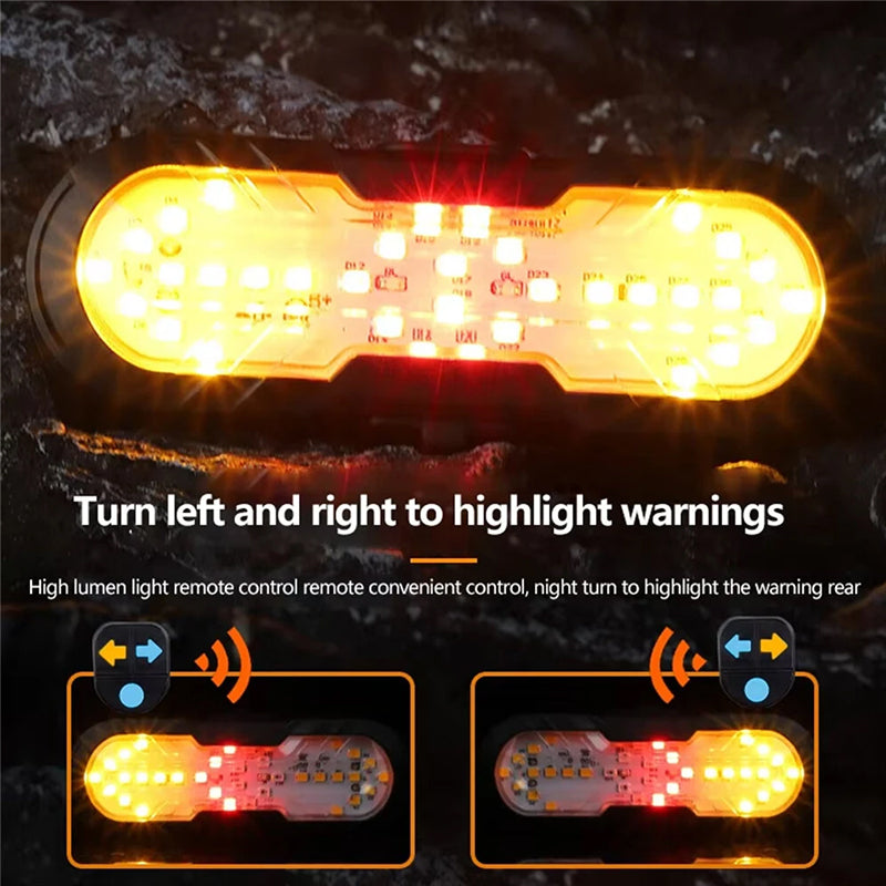 Wireless Remote Bike Tail Light with Turn Signal & Horn, USB-C Rechargeable Safety Warning Light eprolo