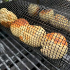 Rolling Grilling Basket Metal BBQ Barbecue Basket Net Portable Outdoor Camping Barbecue Rack Kitchen Gadgets eprolo