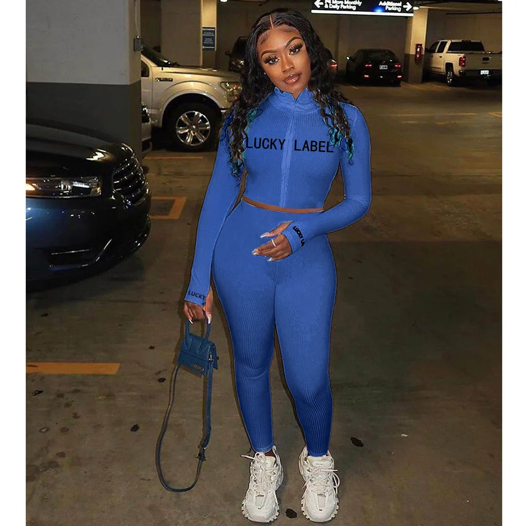Women's High-Neck Top and Pants Set