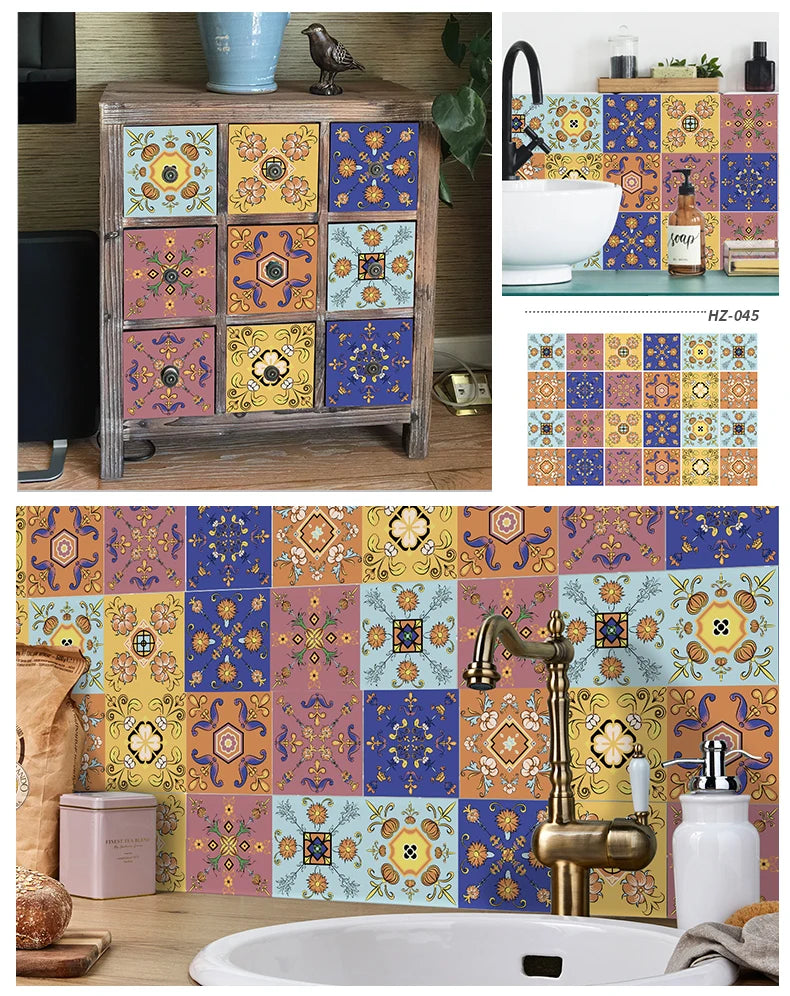 Decorative Self-Adhesive Tile Stickers – 24 Pieces