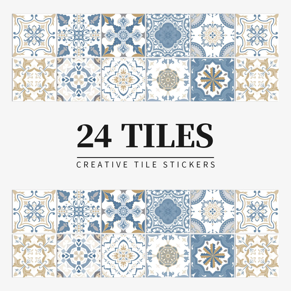 Decorative Self-Adhesive Tile Stickers – 24 Pieces