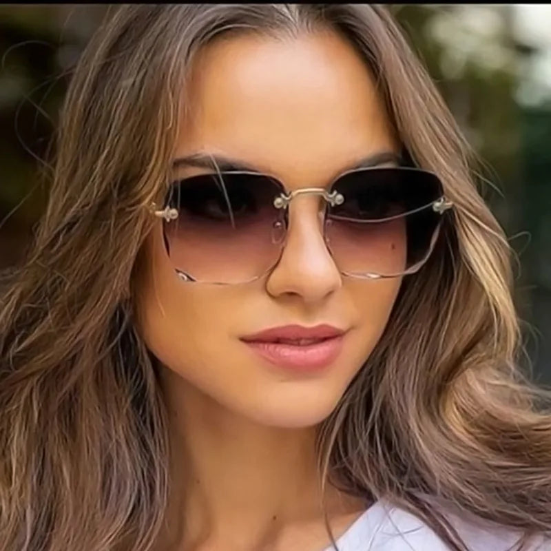 Three-Piece Rimless-Style Fashion Sunglasses Set