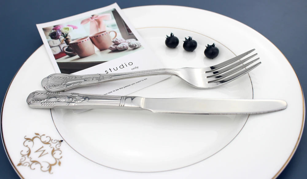 LUCF Vintage-Style Stainless Steel Flatware