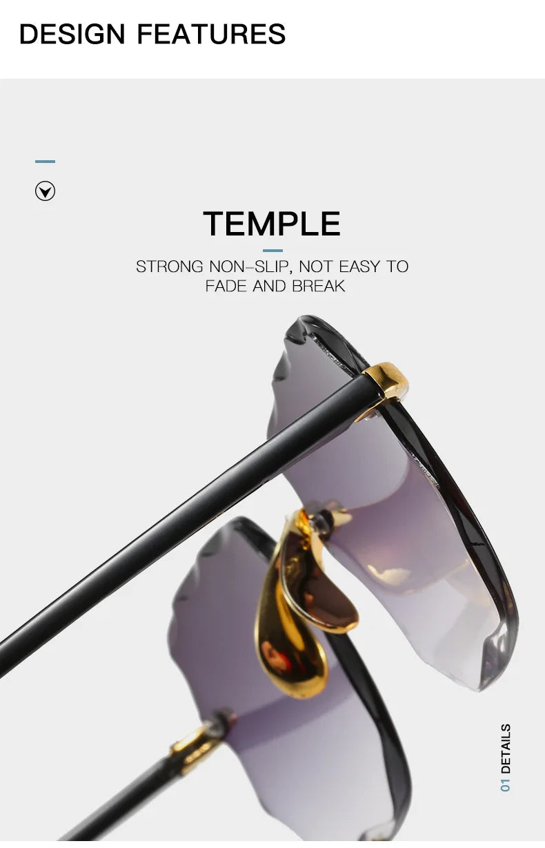 Three-Piece Rimless-Style Fashion Sunglasses Set