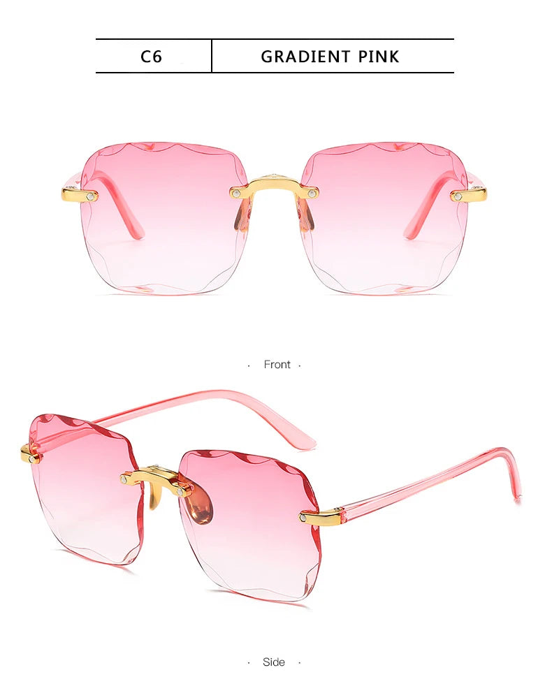 Three-Piece Rimless-Style Fashion Sunglasses Set