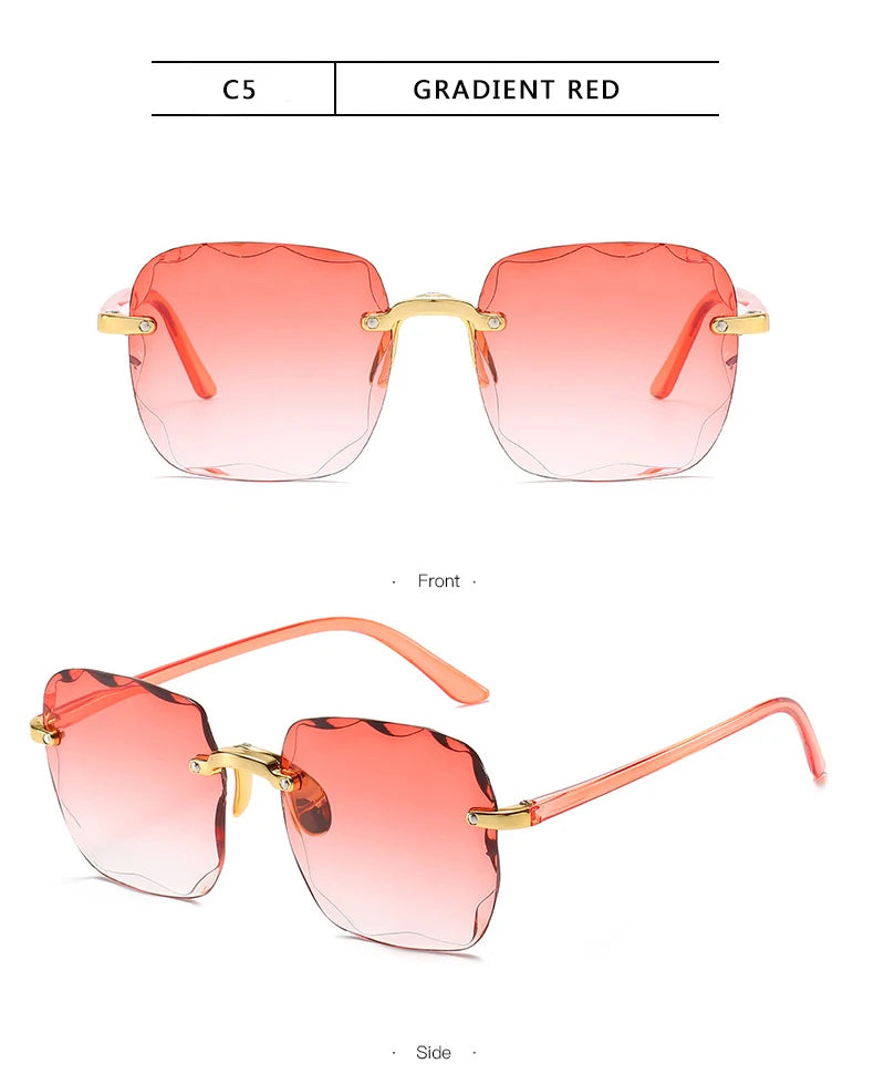 Three-Piece Rimless-Style Fashion Sunglasses Set