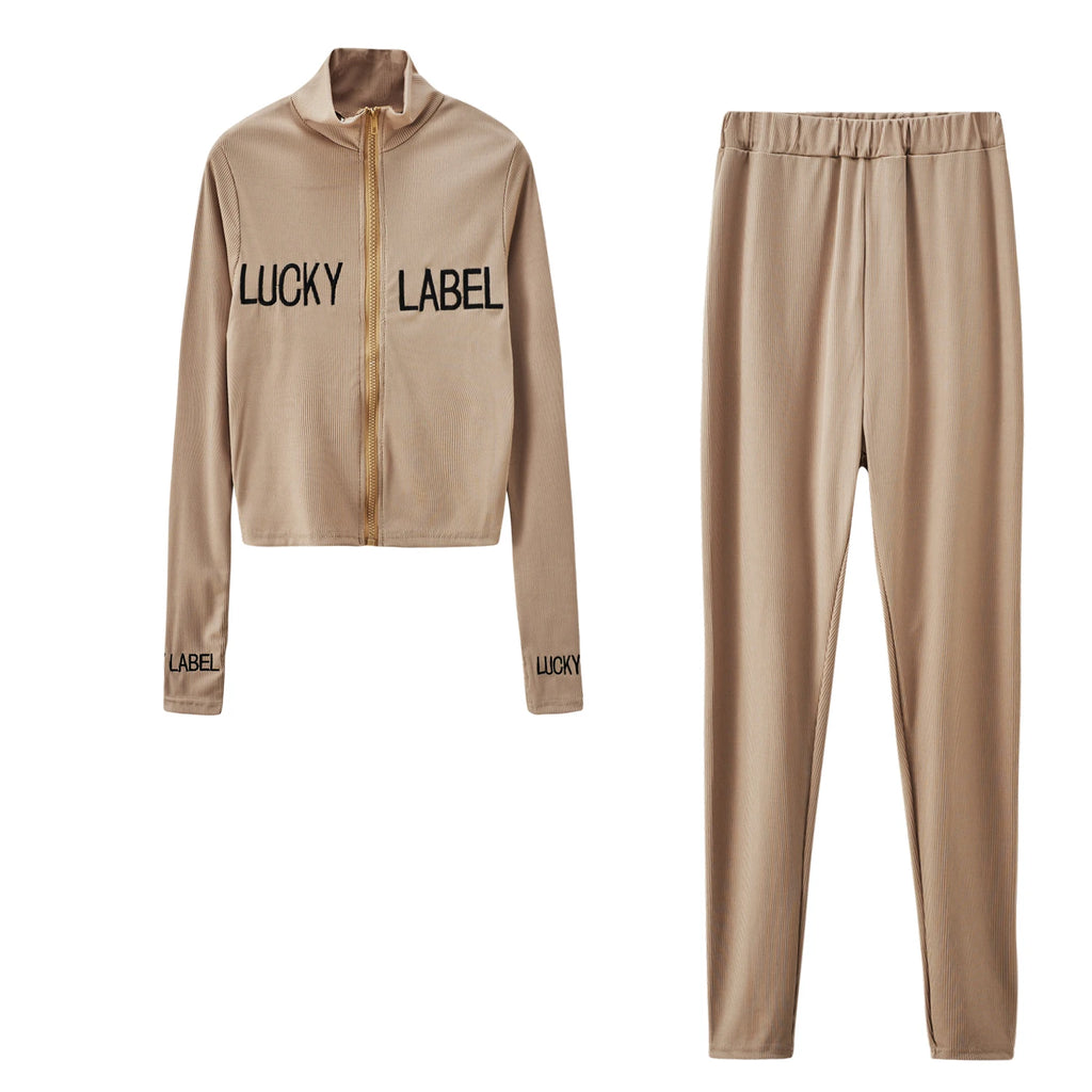 Women's High-Neck Top and Pants Set