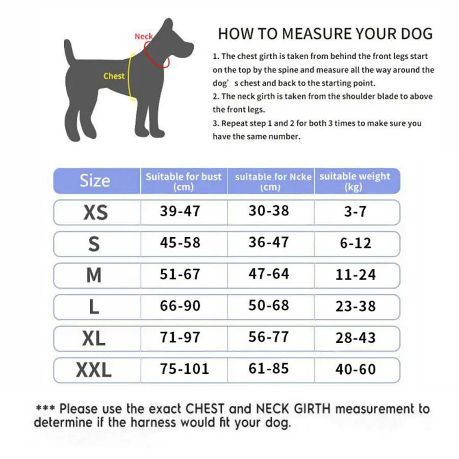 Adjustable Reflective Dog Harness with Custom ID Patch