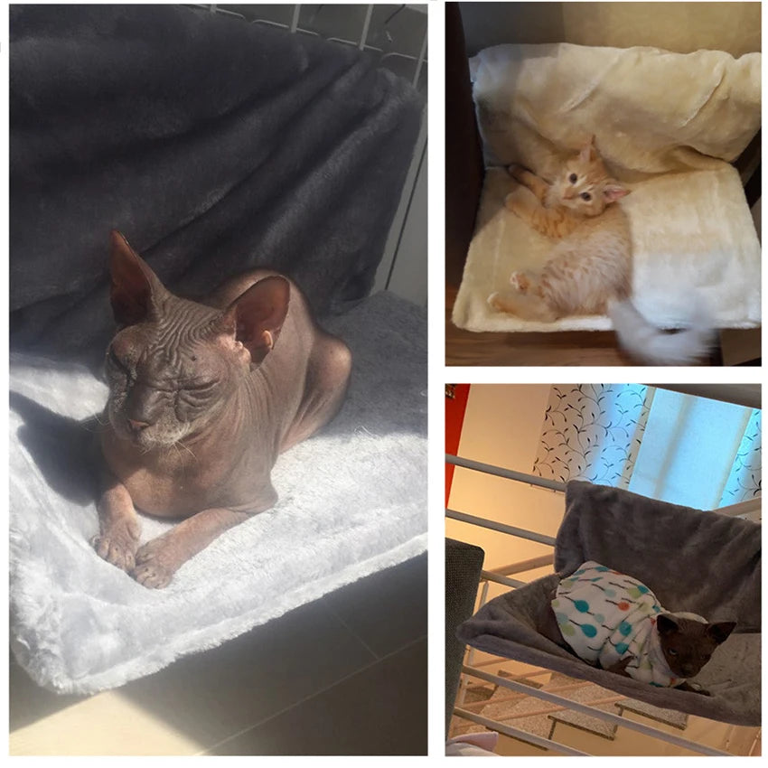 Hanging Cat Bed Removable Cat Hammock Pet Beds for Radiator Bench Kitten Nest With Strong Durable Metal Frame Cat Accessories Whispering Desires Shoppe
