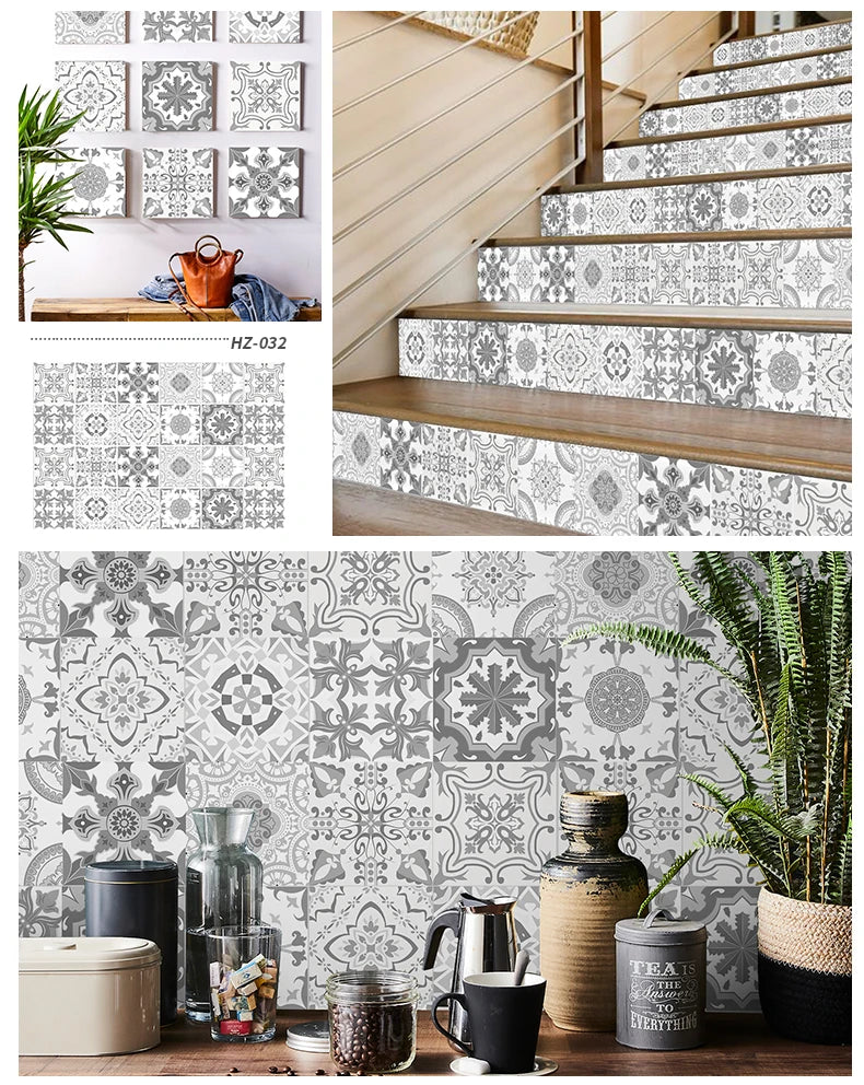Decorative Self-Adhesive Tile Stickers – 24 Pieces