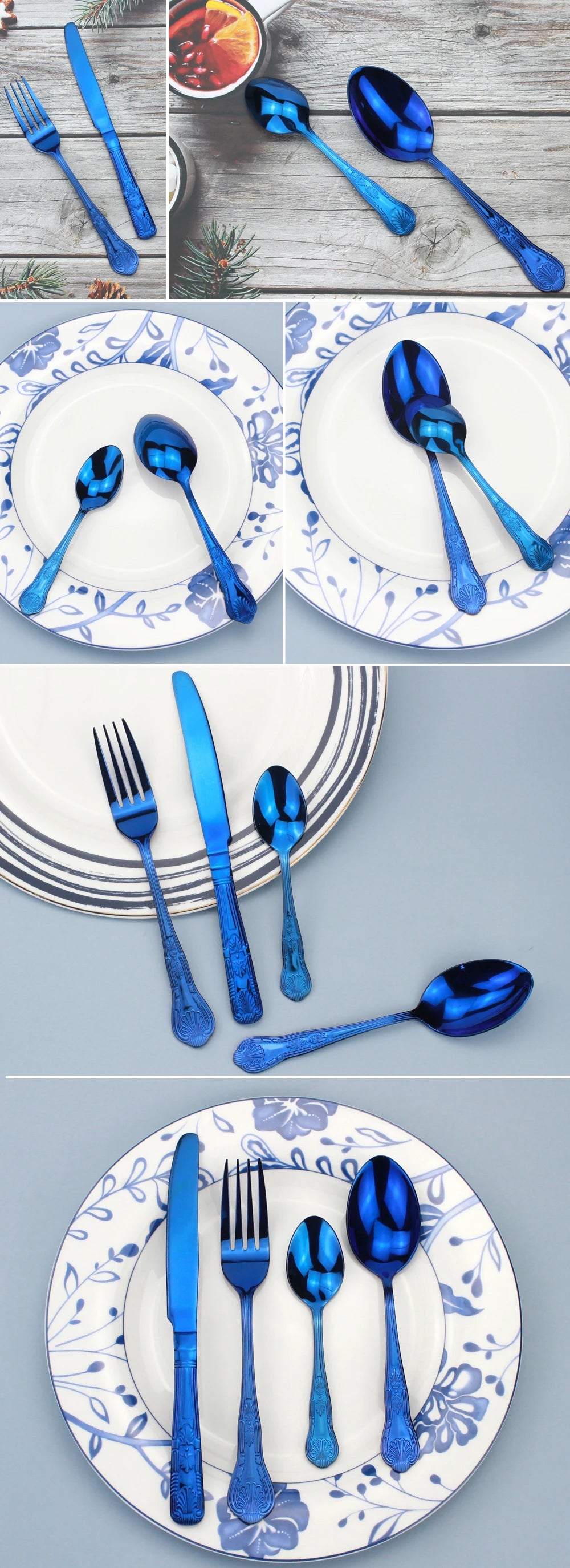 LUCF Vintage-Style Stainless Steel Flatware