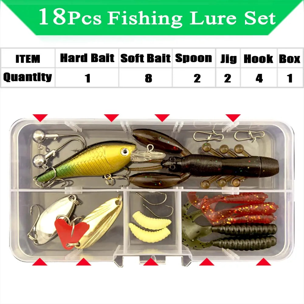 Fishing Lure Assortment with Tackle Box