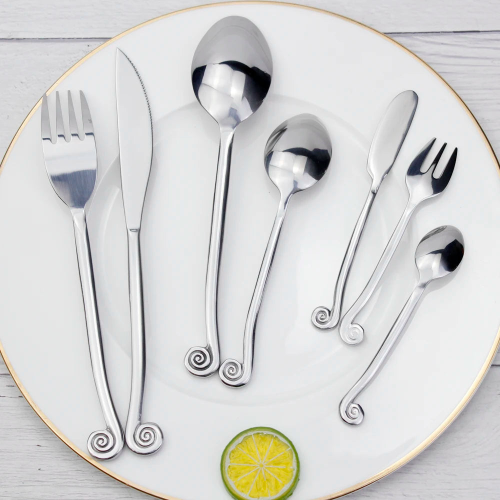 LUCF Snail-Handle Stainless Steel Flatware