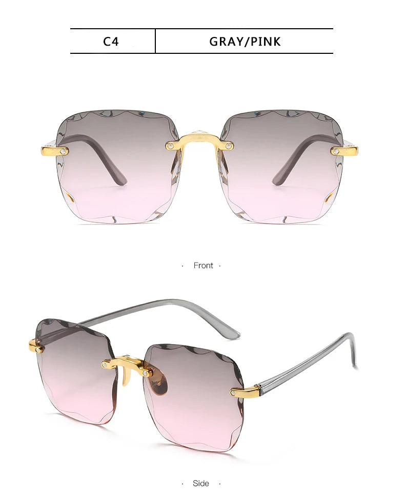 Three-Piece Rimless-Style Fashion Sunglasses Set