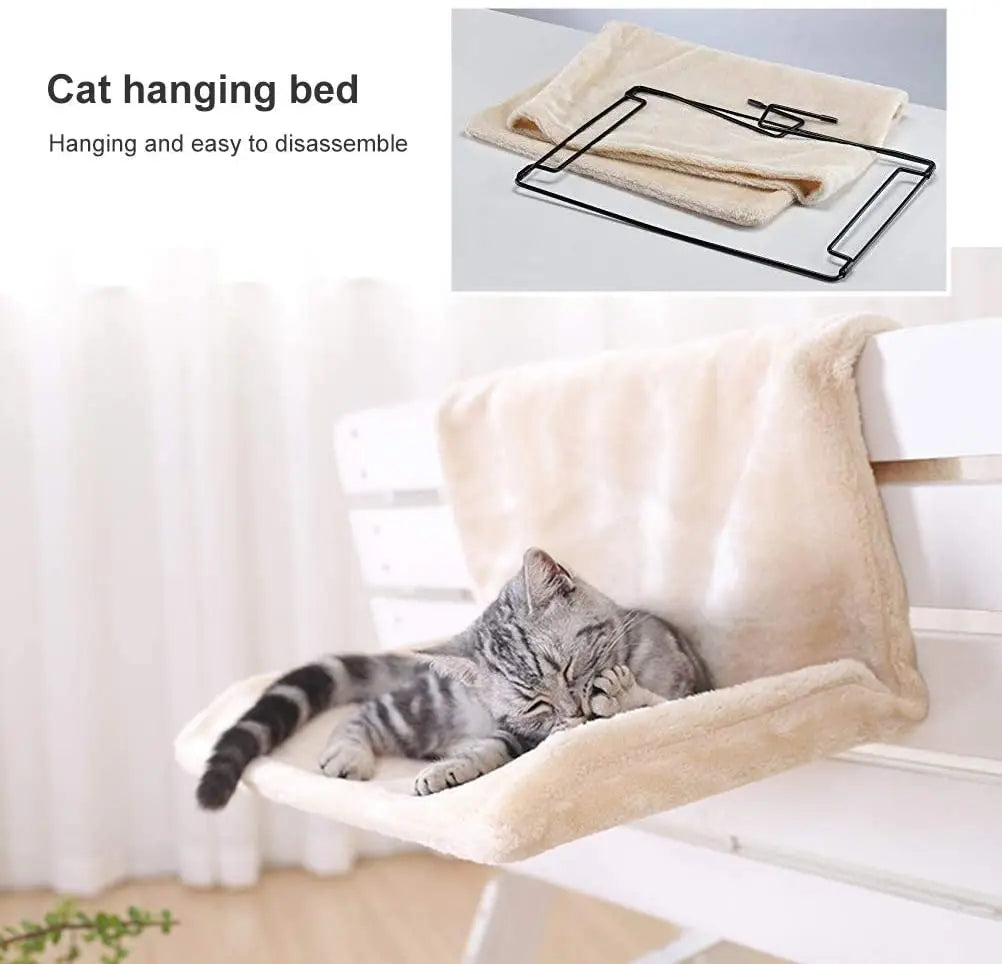Hanging Cat Bed Removable Cat Hammock Pet Beds for Radiator Bench Kitten Nest With Strong Durable Metal Frame Cat Accessories Whispering Desires Shoppe