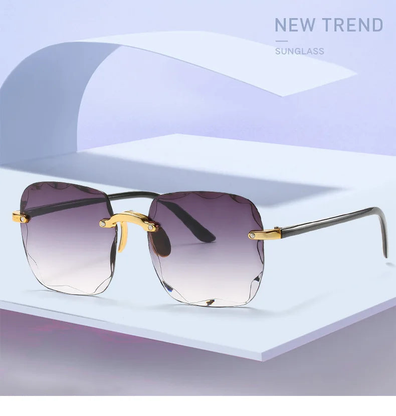 Three-Piece Rimless-Style Fashion Sunglasses Set