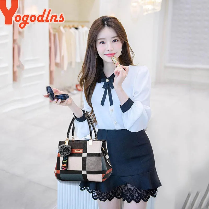 Yogodlns Women's Plaid Shoulder Bag