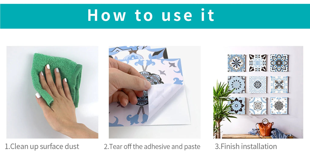 Decorative Self-Adhesive Tile Stickers – 24 Pieces