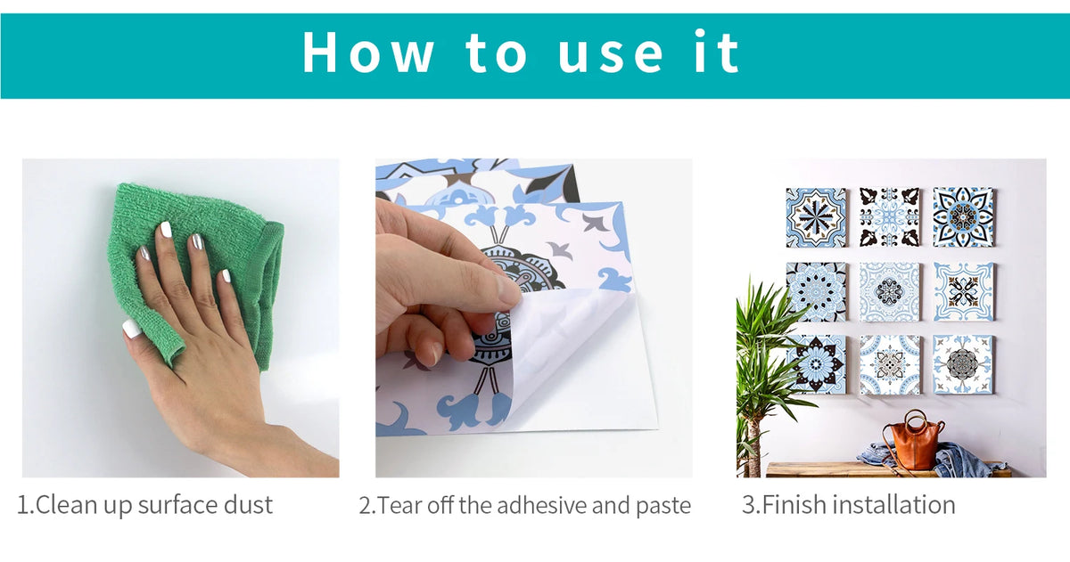 Decorative Self-Adhesive Tile Stickers – 24 Pieces
