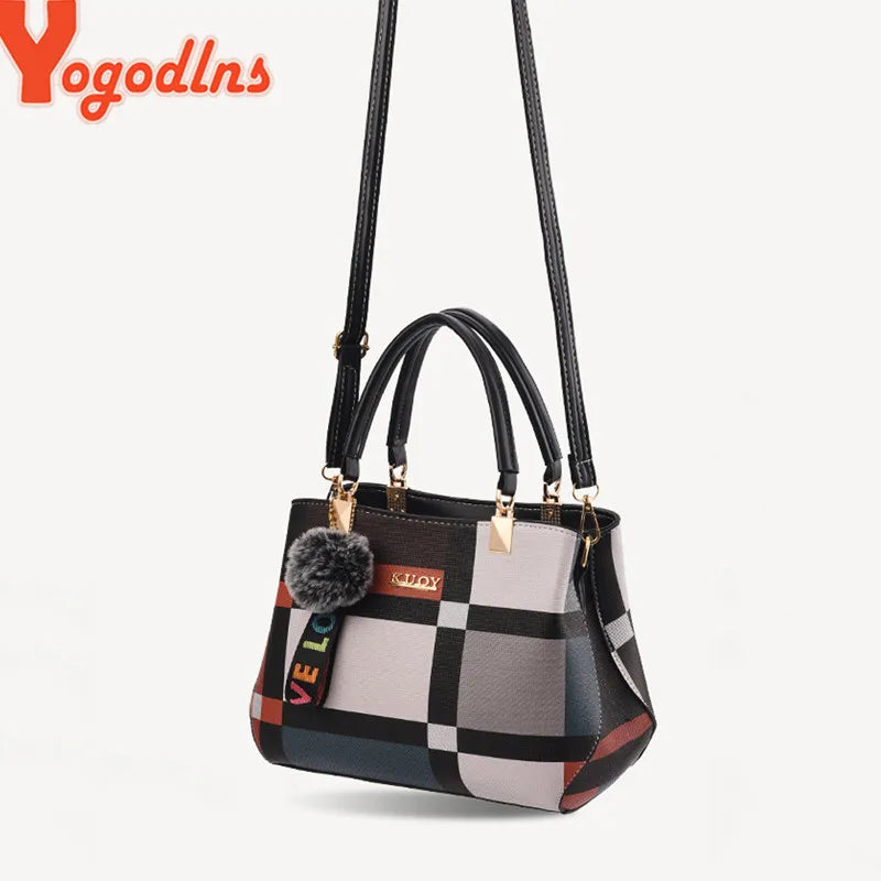 Yogodlns Women's Plaid Shoulder Bag