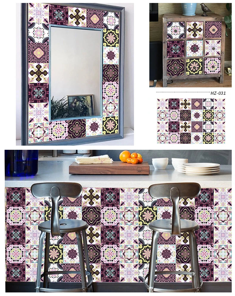 Decorative Self-Adhesive Tile Stickers – 24 Pieces