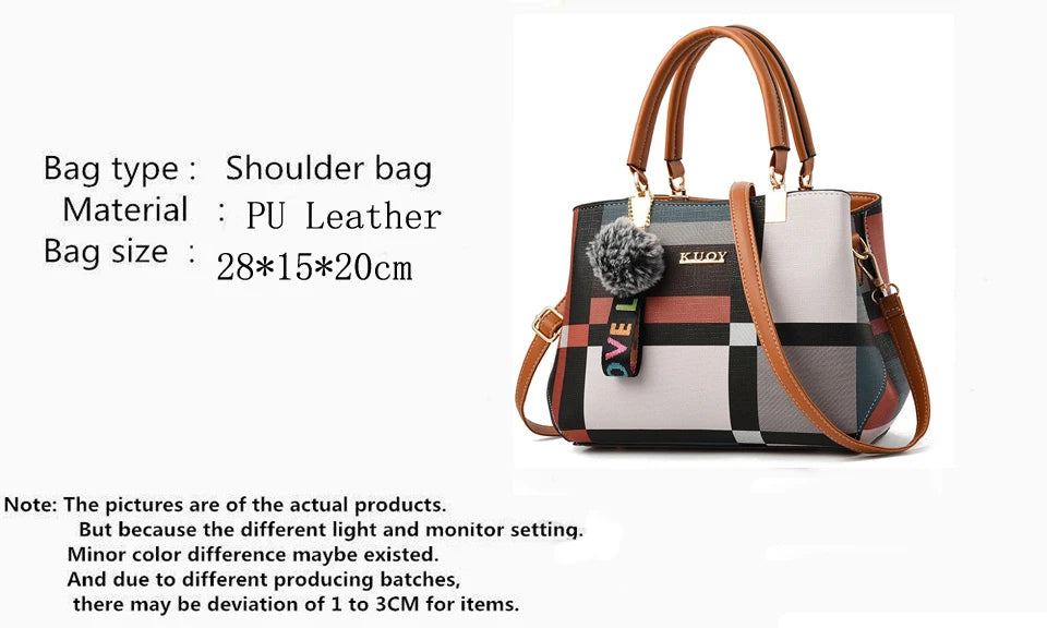 Yogodlns Women's Plaid Shoulder Bag