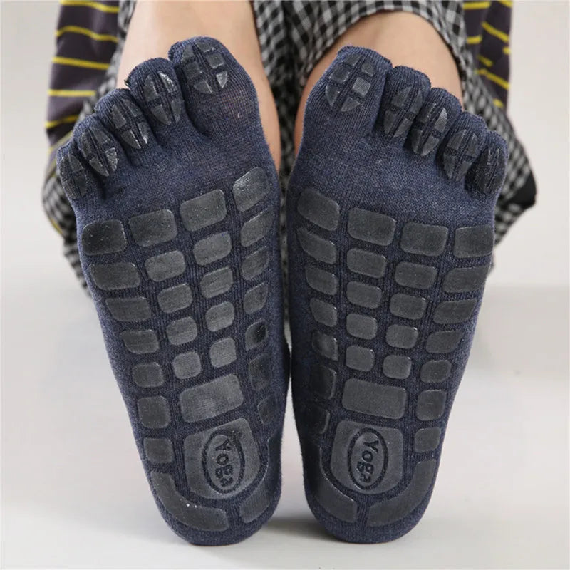 New Men Winter Thickened Five Fingers Socks Warm Non Slip Grip Fitness Toe Socks Low Calf Slipper Male Floor Socks Whispering Desires Shoppe