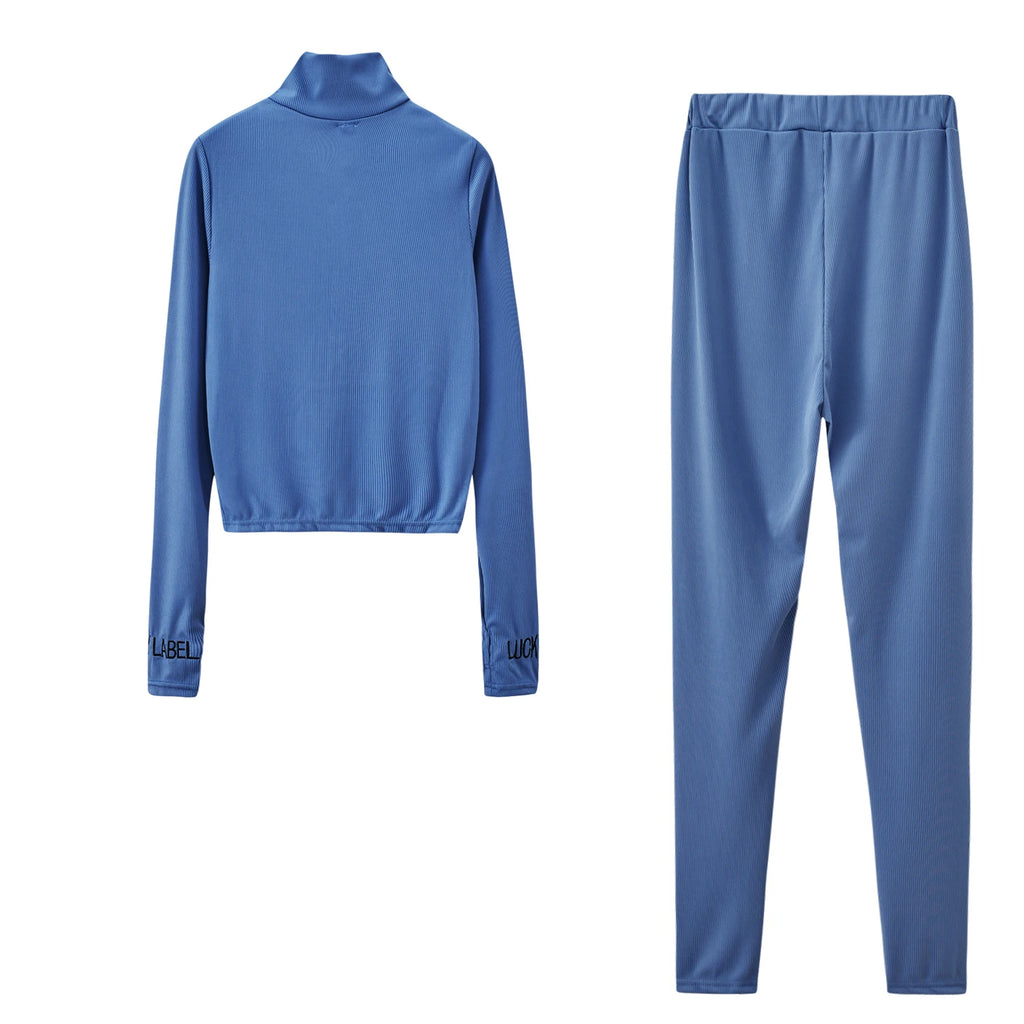 Women's High-Neck Top and Pants Set